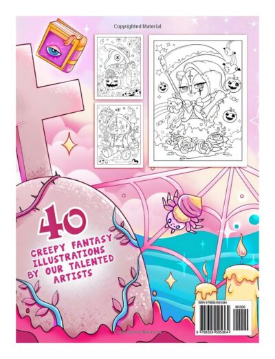 Creepy Fantasy Coloring Book: Adorable Yet Spooky Creatures Adventures for Adult Relaxation & Stress Relief | Chibi Cute Pastel Goth Illustrations for Whimsical Coloring Experience