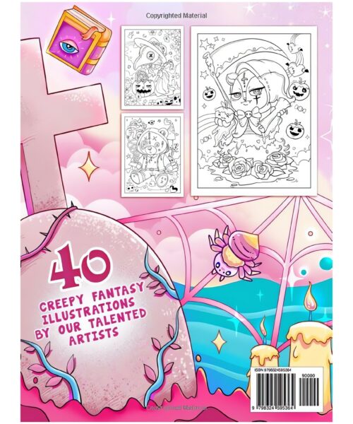 Creepy Fantasy Coloring Book: Adorable Yet Spooky Creatures Adventures for Adult Relaxation & Stress Relief | Chibi Cute Pastel Goth Illustrations for Whimsical Coloring Experience