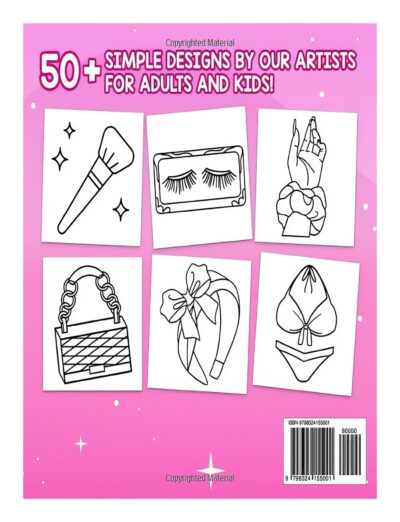 Girls Night Out Bold & Easy: Simply Adorable Girly Makeup Large Print Coloring Pages for Kids and Adults, Quick and Easy Stress Relief with Cute Designs | Perfect for Relaxation