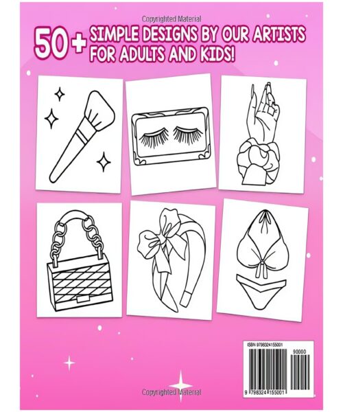 Girls Night Out Bold & Easy: Simply Adorable Girly Makeup Large Print Coloring Pages for Kids and Adults, Quick and Easy Stress Relief with Cute Designs | Perfect for Relaxation