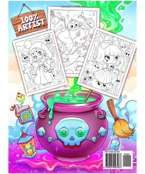 Kawaii Goth Cute and Creepy Coloring Book: Fantasy Spooky Pastel World of Chibi Charm and Eerie Adventures | Perfect for Adults & Teens Relaxation & Stress Relief