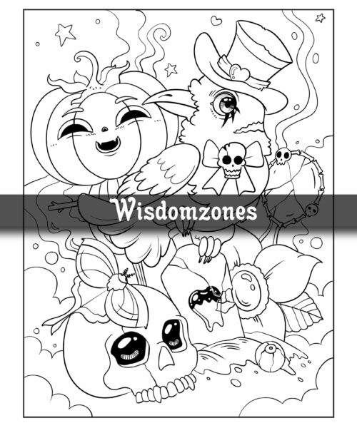 Creepy Fantasy Coloring Book: Adorable Yet Spooky Creatures Adventures for Adult Relaxation & Stress Relief | Chibi Cute Pastel Goth Illustrations for Whimsical Coloring Experience