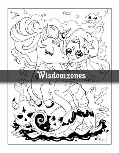 Creepy Fantasy Coloring Book: Spooky Realm of Chibi Charm and Eerie Adventures | A Unique Fusion of Adorable and Haunting Illustrations for Adult & Teen Relaxation & Stress Relief