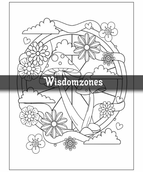 Wild Spirit: Retro Coloring Pages for Adults - Cute Fun and Relax Design - Celebrating Love, Peace and the Wild - Perfect for Stress Relief (Artist Wisdom Stress Relaxation Series)