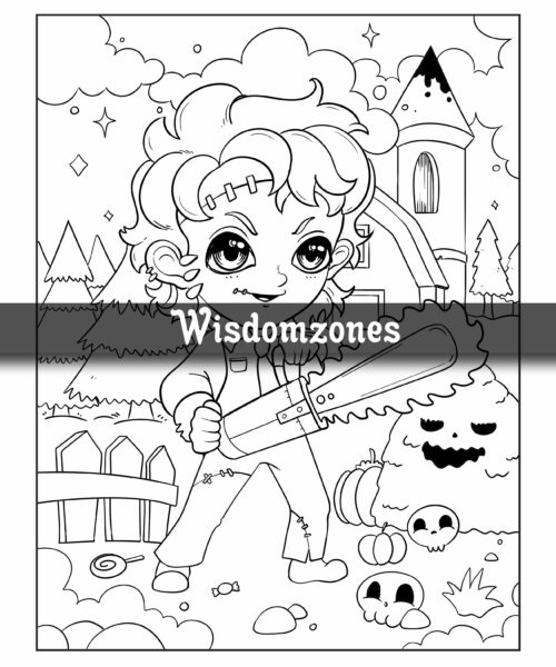 Creepy Fantasy Coloring Book: Spooky Realm of Chibi Charm and Eerie Adventures | A Unique Fusion of Adorable and Haunting Illustrations for Adult & Teen Relaxation & Stress Relief