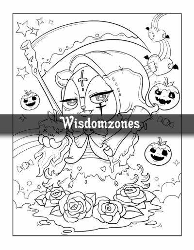 Creepy Fantasy Coloring Book: Adorable Yet Spooky Creatures Adventures for Adult Relaxation & Stress Relief | Chibi Cute Pastel Goth Illustrations for Whimsical Coloring Experience