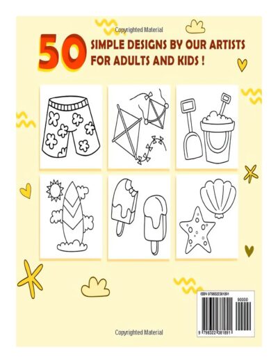 Summer Time Bold & Easy Coloring Book: Simple Drawings to Color for Relieve Stress with Beach Life Stuffs, Animals, Nature, and Much More, Perfect for Holiday and Vacation Gift