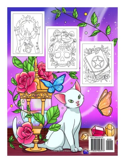 Witchcraft Coloring Book: Explore the Mystical Arts with Powerful Spells and Witchy Symbols Featuring Magical Potions, Tarot Cards, Crystals, And More - For Adults & Teens