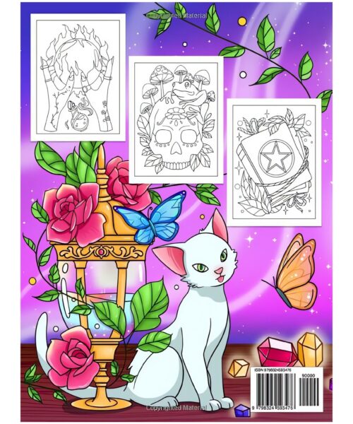 Witchcraft Coloring Book: Explore the Mystical Arts with Powerful Spells and Witchy Symbols Featuring Magical Potions, Tarot Cards, Crystals, And More - For Adults & Teens